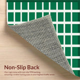 Ultra Soft Area Rug, Non Slip, Stain Resistant, Washable Area Rugs for Living Room, Bedroom, Modern Abstract Checker Motif(Green)