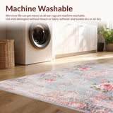 Ultra Soft Area Rug, Non Slip, Stain Resistant, Washable Area Rugs for Living Room, Bedroom, Striking Vibrant Diamond Arrangement(Gray)