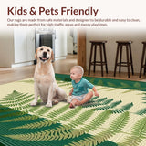 Ultra Soft Area Rug, Non Slip, Stain Resistant, Washable Area Rugs for Living Room, Bedroom, Fresh Modern Organic Shapes(Beige)
