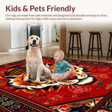 Ultra Soft Area Rug, Non Slip, Stain Resistant, Washable Area Rugs for Living Room, Bedroom, Vibrant Wild Animal Aesthetic(Red)