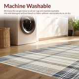 Ultra Soft Area Rug, Non Slip, Stain Resistant, Washable Area Rugs for Living Room, Bedroom, Chic Neutral Plaid Elegance(Beige)