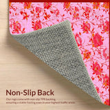 Ultra Soft Area Rug, Non Slip, Stain Resistant, Washable Area Rugs for Living Room, Bedroom, Lively Contemporary Pink Trellis(Pink)