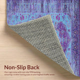 Ultra Soft Area Rug, Non Slip, Stain Resistant, Washable Area Rugs for Living Room, Bedroom, Rustic Violet Geometric Fusion(Blue)