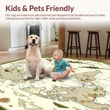 Beige Dinosaur with Classic World Map Design and Earth Tones(Brown)