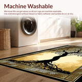 Ultra Soft Area Rug, Non Slip, Stain Resistant, Washable Area Rugs for Living Room, Bedroom, Artistic Organic Pattern Fusion(Gold)