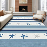Ultra Soft Area Rug, Non Slip, Stain Resistant, Washable Area Rugs for Living Room, Bedroom, Elegant Blue and Gray Pattern(Blue)