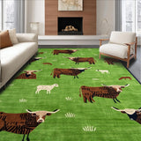 Charming Highland Cow Illustration(Green)