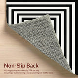 Ultra Soft Area Rug, Non Slip, Stain Resistant, Washable Area Rugs for Living Room, Bedroom, KaHouen Wide Stripe Area Rug(Black)