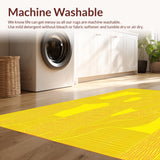 Ultra Soft Area Rug, Non Slip, Stain Resistant, Washable Area Rugs for Living Room, Bedroom, Abstract Swirl Design Yellow Area Unique Floor Accent(Yellow)