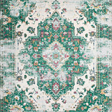 Ultra Soft Area Rug, Non Slip, Stain Resistant, Washable Area Rugs for Living Room, Bedroom, Chic Distressed Geometric Elements(White)
