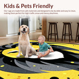 Ultra Soft Area Rug, Non Slip, Stain Resistant, Washable Area Rugs for Living Room, Bedroom, Charming Childlike Illustration Rug(Yellow)
