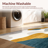 Ultra Soft Area Rug, Non Slip, Stain Resistant, Washable Area Rugs for Living Room, Bedroom, Chic Abstract Flow Area Modern Beige Grey Wavy Lines(Gray)