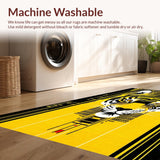 Ultra Soft Area Rug, Non Slip, Stain Resistant, Washable Area Rugs for Living Room, Bedroom, Bold Yellow Black Abstract Overlay(Yellow)