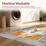 Ultra Soft Area Rug, Non Slip, Stain Resistant, Washable Area Rugs for Living Room, Bedroom, Artistic Neutral Safari Theme(Gold)