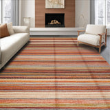 Ultra Soft Area Rug, Non Slip, Stain Resistant, Washable Area Rugs for Living Room, Bedroom, Colorful Eclectic Fiber Pattern(Orange)