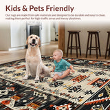 Ultra Soft Area Rug, Non Slip, Stain Resistant, Washable Area Rugs for Living Room, Bedroom, Tribal Chic Earthy Aesthetic(Gray)