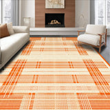 Ultra Soft Area Rug, Non Slip, Stain Resistant, Washable Area Rugs for Living Room, Bedroom, Chic Vibrant Curvilinear Motif(Orange)