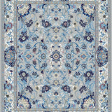 Ultra Soft Area Rug, Non Slip, Stain Resistant, Washable Area Rugs for Living Room, Bedroom, Stylish Ornate Blue Pattern(Gray)