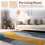 Ultra Soft Area Rug, Non Slip, Stain Resistant, Washable Area Rugs for Living Room, Bedroom, Modern Grey Gold Living Room Non-Shedding Rug(Gray)