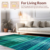 Ultra Soft Area Rug, Non Slip, Stain Resistant, Washable Area Rugs for Living Room, Bedroom, Modern Earthy Geometric Fusion(Blue)