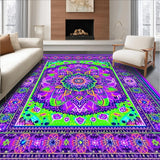 Ultra Soft Area Rug, Non Slip, Stain Resistant, Washable Area Rugs for Living Room, Bedroom, Ethereal Kaleidoscopic Pattern Play(Purple)