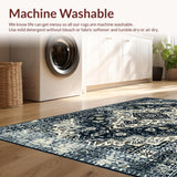 Ultra Soft Area Rug, Non Slip, Stain Resistant, Washable Area Rugs for Living Room, Bedroom, Modern Ogee Pattern with Contrast(Gray)