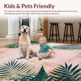 Ultra Soft Area Rug, Non Slip, Stain Resistant, Washable Area Rugs for Living Room, Bedroom, Unique Ethereal Wave Patterns(Pink)