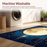 Ultra Soft Area Rug, Non Slip, Stain Resistant, Washable Area Rugs for Living Room, Bedroom, Enchanting Radiant Orb Patterns(Gold)
