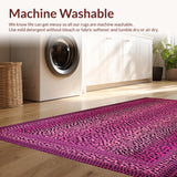 Ultra Soft Area Rug, Non Slip, Stain Resistant, Washable Area Rugs for Living Room, Bedroom, Stylish Retro Leopard Vibe(Pink)