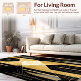 Ultra Soft Area Rug, Non Slip, Stain Resistant, Washable Area Rugs for Living Room, Bedroom, Opulent Medusa Gold Aesthetic(Gold)