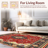 Ultra Soft Area Rug, Non Slip, Stain Resistant, Washable Area Rugs for Living Room, Bedroom, Clearance Boho(Red)