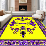 Ultra Soft Area Rug, Non Slip, Stain Resistant, Washable Area Rugs for Living Room, Bedroom, Vibrant Mardi Gras Carnival Aesthetic(Yellow)