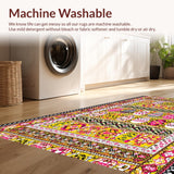 Ultra Soft Area Rug, Non Slip, Stain Resistant, Washable Area Rugs for Living Room, Bedroom, Joyful Seasonal Pastel Palette(Yellow)