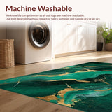 Ultra Soft Area Rug, Non Slip, Stain Resistant, Washable Area Rugs for Living Room, Bedroom, Art Deco Inspired Color Harmony(Green)