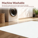 Ultra Soft Area Rug, Non Slip, Stain Resistant, Washable Area Rugs for Living Room, Bedroom, Warm Cozy Embroidered Greetings(White)