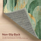 Ultra Soft Area Rug, Non Slip, Stain Resistant, Washable Area Rugs for Living Room, Bedroom, Elegant Textured Geometric Print(Green)