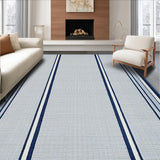 Ultra Soft Area Rug, Non Slip, Stain Resistant, Washable Area Rugs for Living Room, Bedroom, Rustic Traditional Striped Charm(Blue)