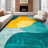 Ultra Soft Area Rug, Non Slip, Stain Resistant, Washable Area Rugs for Living Room, Bedroom, Eclectic Abstract Decorative Piece(Yellow)