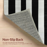 Ultra Soft Area Rug, Non Slip, Stain Resistant, Washable Area Rugs for Living Room, Bedroom, Bold Striped Accent Floor Carpet(Black)