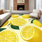 Ultra Soft Area Rug, Non Slip, Stain Resistant, Washable Area Rugs for Living Room, Bedroom, Seasonal Lemon Motif with Cozy Vibes(Yellow)