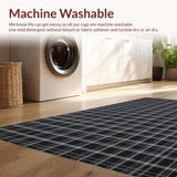 Ultra Soft Area Rug, Non Slip, Stain Resistant, Washable Area Rugs for Living Room, Bedroom, Sleek Monochrome Geometric Texture(Black)