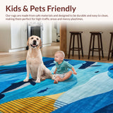 Ultra Soft Area Rug, Non Slip, Stain Resistant, Washable Area Rugs for Living Room, Bedroom, Trendy Blue Toned Aesthetic(Blue)