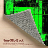 Contemporary Green Black Checkerboard Motif(Green)