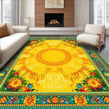 Ultra Soft Area Rug, Non Slip, Stain Resistant, Washable Area Rugs for Living Room, Bedroom, Lively Artistic Sunshine Arrangement(Yellow)