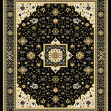 Ultra Soft Area Rug, Non Slip, Stain Resistant, Washable Area Rugs for Living Room, Bedroom, Cozy Timeless Lattice Arrangement(Black)