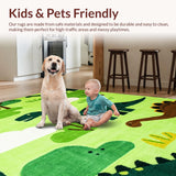 Ultra Soft Area Rug, Non Slip, Stain Resistant, Washable Area Rugs for Living Room, Bedroom, Whimsical Toy Animal Display Rug(Green)