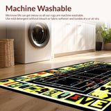 Ultra Soft Area Rug, Non Slip, Stain Resistant, Washable Area Rugs for Living Room, Bedroom, Rustic Gender-Neutral Character Patterns(Black)