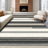 Ultra Soft Area Rug, Non Slip, Stain Resistant, Washable Area Rugs for Living Room, Bedroom, Minimalist Color-Infused Stripe Theme(Gray)