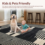 Ultra Soft Area Rug, Non Slip, Stain Resistant, Washable Area Rugs for Living Room, Bedroom, Chic Contemporary Animal Aesthetic(Black)