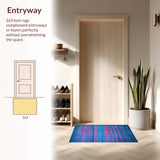 Ultra Soft Area Rug, Non Slip, Stain Resistant, Washable Area Rugs for Living Room, Bedroom, Dynamic Blue Pink Mosaic Theme(Blue)